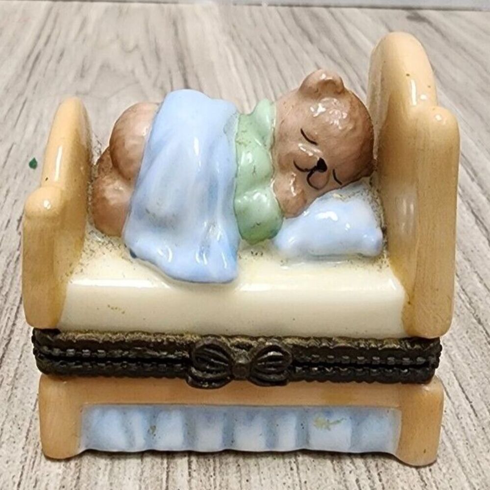 Trinket Box Jewelry Small Bear Sleeping